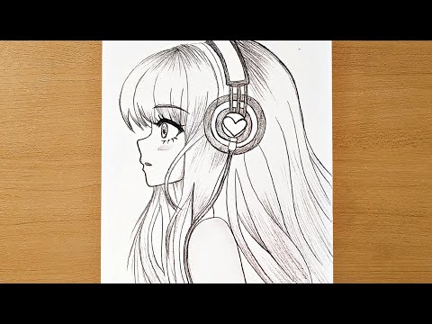 Easy anime drawing  || how to draw anime girl easy step by step for beginners