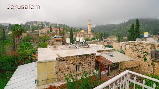 Rainy Jerusalem. Ein Karem is Known for the Birth of John the Baptist and Mary's Visit.