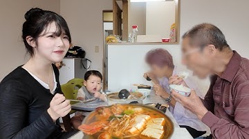 한국사위가 끓여준 한국식 대게탕에 식욕폭발한 일본장인어른...