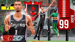 7’3 VICTOR WEMBANYAMA BUILD + LEGEND PAINT PATROLLER is AMAZING in RANDOM REC (NBA 2K27)