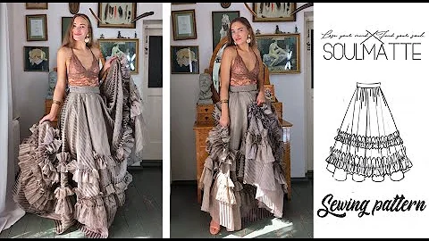 Sewing tutorial for maxi ruffle skirt with printable sewing pattern