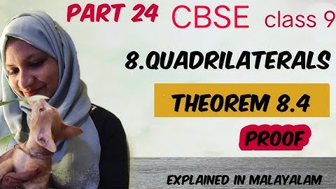 Chapter 8 quadrilaterals Theorem 8.4 CBSE maths class 9 in Malayalam