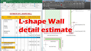 Estimate of Building in Excel  | L- shape wall Estimate |  Urdu/Hindi