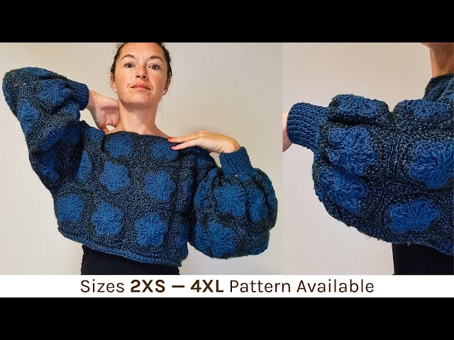 Crochet Tutorial for Flower Granny Square Sweater - YouTube