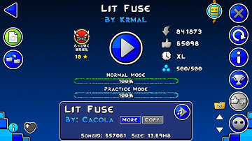 Lit Fuse: By KrmaL (Krazyman50) | Geometry Dash 2.11