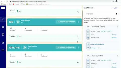 Assigning live class to substitute in LMS