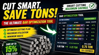 Bar Optimization Tool Tutorial | Cut Steel Wastage to Zero | Civil Engineering