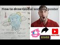 How to draw global warming poster 🌎🔥