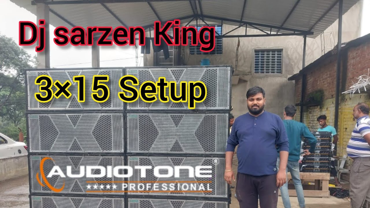 Dj sarzen King Jharkhand 3×15 Dj setup Audiotone amplifier RL5700ad 4pic
