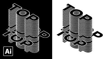 Adobe illustrator tutorial - ISOMETRIC BLENDED TEXT || Typography Illustration