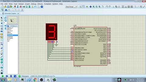 PRACTICA 3 CONTADOR ASCENDENTE, DESCENDENTE DISPLAY 7 SEGMENTO EN C CON MICROCONTROLADOR PIC16F887