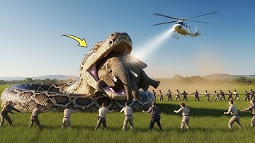 Brave Heroes  Save an Elephant from a Giant Python Attack