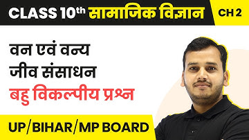 Forest and Wildlife Resources - MCQs | Class 10 Geography Chapter 2 in Hindi | UP/Bihar Board