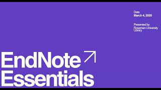 How to Use EndNote Workshop 3.4.2026