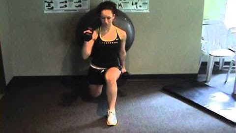 Stability Ball Split Squat with DB Hammer Curl