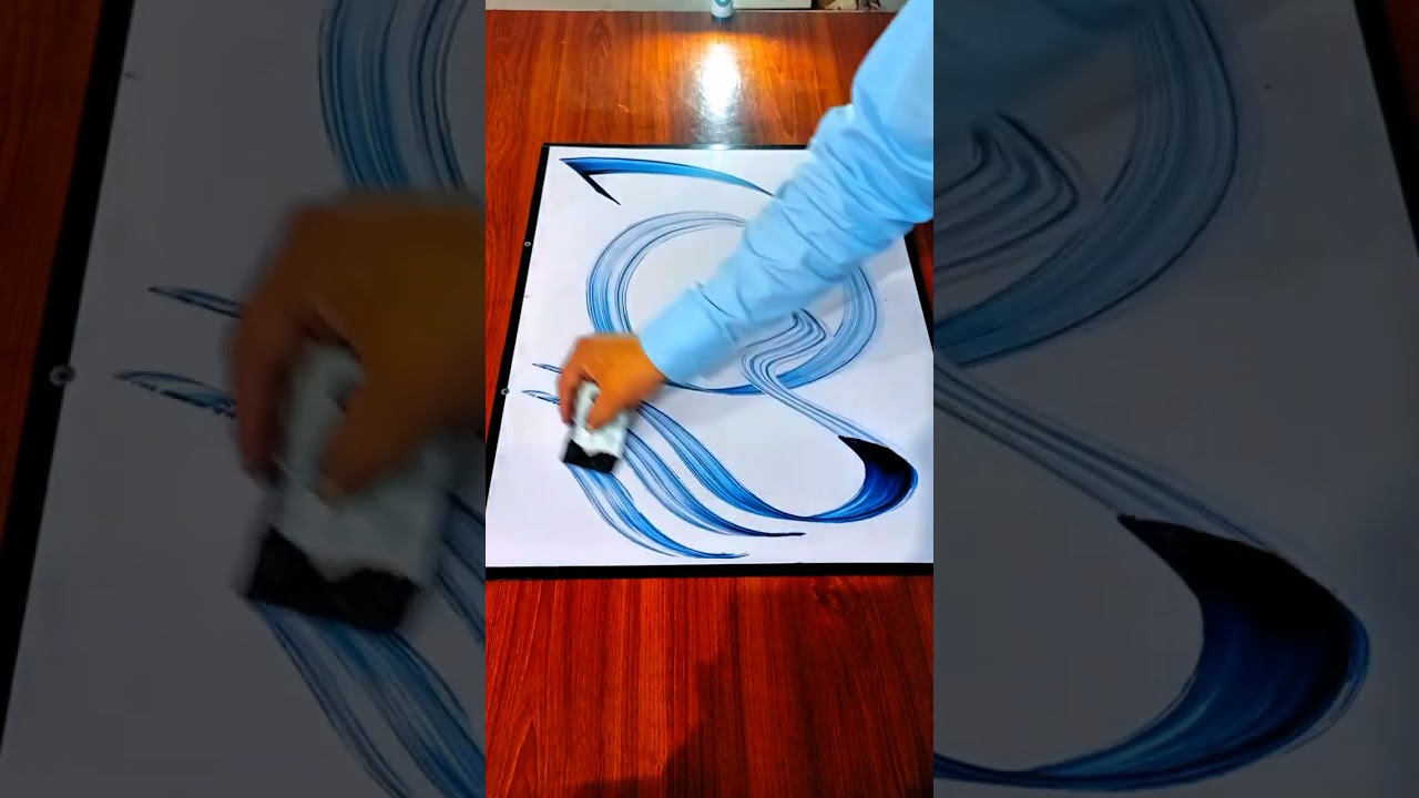 Blue Ink + ID Card = Allah Name 🤯💙 | Unique Arabic Calligraphy #Shorts