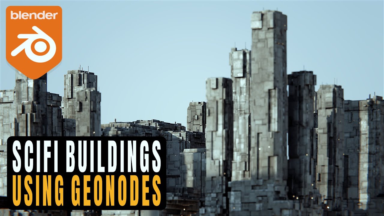 Scifi Buildings Using Geonodes In Blender #b3d - YouTube