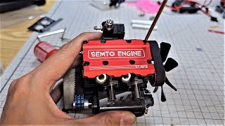 SEMTO ENGINE STNF2 DIY Build Nitro 4 Stroke 2 Cylinder Engine Kit  FSL200AC Unboxing & Build Work