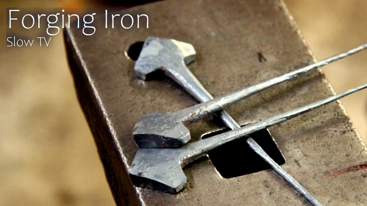 Slow Blacksmithing, watch me hand forge a Mjolnir, Thors Hammer Pendant handle. No talking, No Music