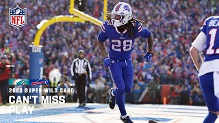 James Cook Scores after Buffalo picks off Thompson! | 2023 Super Wild Card Weekend