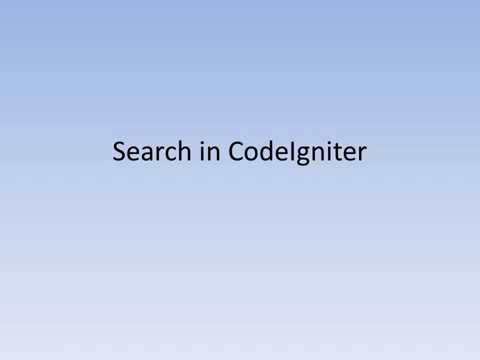 21 Search in CodeIgniter 3
