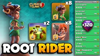 +320 OVERPOWER Spam Strategy🔴ROOT RIDER Spam With Overgrowth Spell🔴TH16 Attack Strategy🔴ClashOfClans