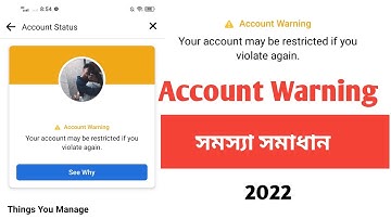 Facebook account warning 2022 || facebook account warning problem solution