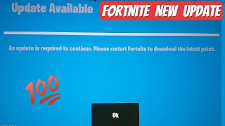 An update is required to continue Please restart Fortnite to download the latest patch PS5 | ESP-RPA