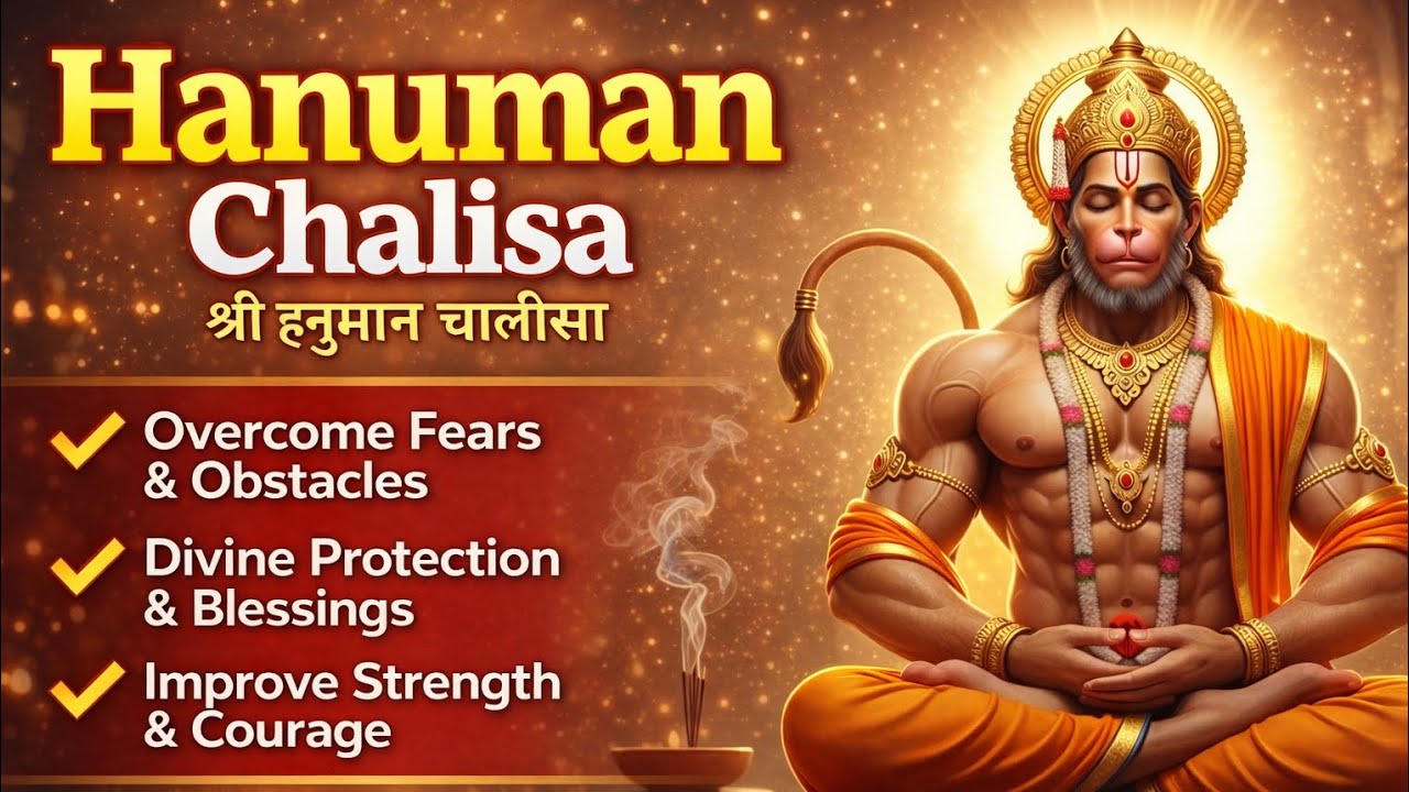 Hanuman Chalisa - श्री हनुमान चालीसा | Powerful Daily Prayer for Strength, Peace & Protection 