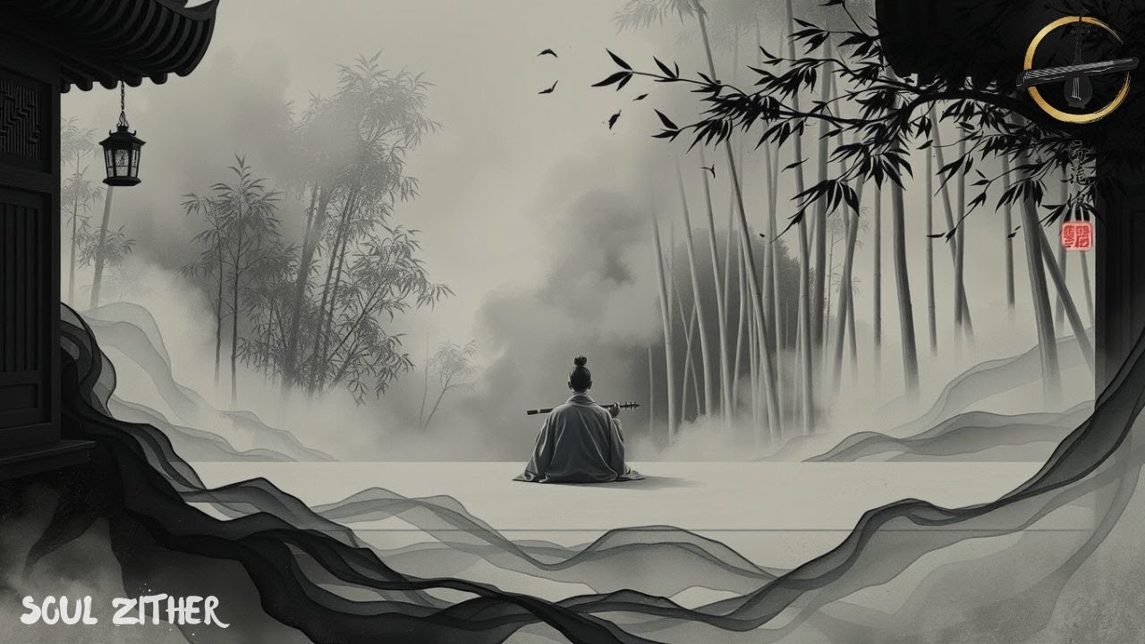 Solitary Scholar in Bamboo Forest 🍃 Relaxing Guqin & Wind | Soul Zither