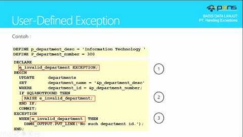 Basis Data Lanjut Oracle: Praktikum 7 - Handling Exceptions