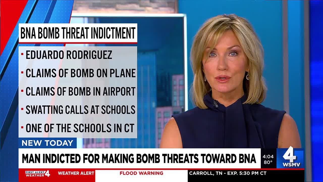Man indicted for allegedly making bomb threats toward BNA - YouTube