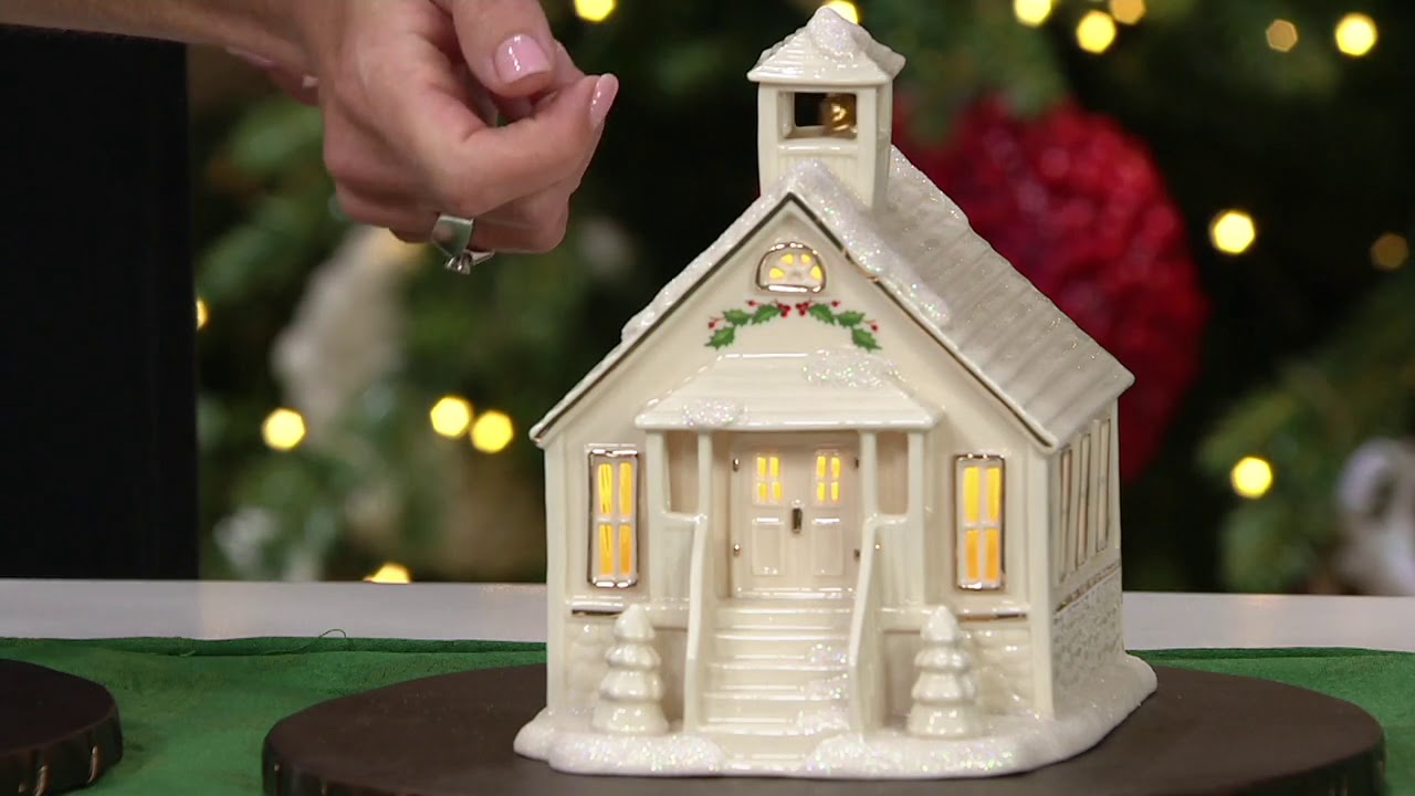 Lenox Lit Porcelain Holiday Village Figure with 24K Gold Accents on QVC