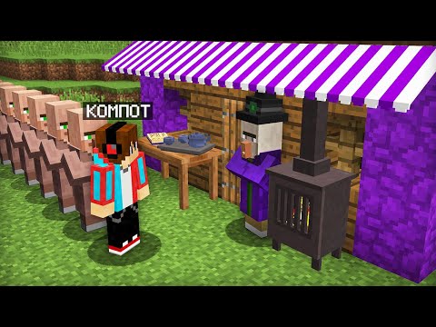 ВЕДЬМА ОТКРЫЛА СВОЙ МАГАЗИН В ДЕРЕВНЕ ЖИТЕЛЕЙ В МАЙНКРАФТ | Компот Minecraft