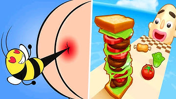 Help Me: Tricky Puzzle vs Sandwich Runner - Satisfying Mobile Game (ASMR Video)