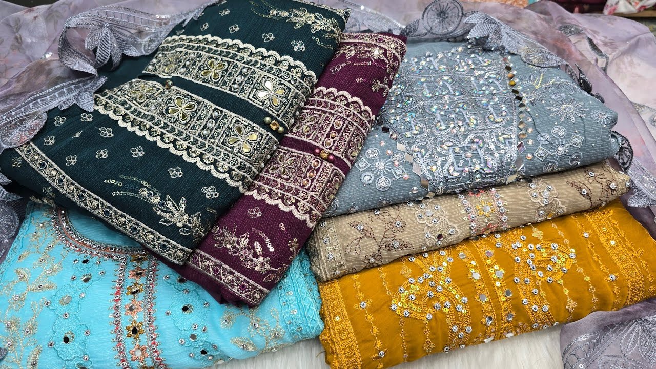 ঈদ অফারে সুপার হিট ডিজাইনের লাক্সারি পার্টি থ্রি পিস । Eid collection luxury party wear three piece 