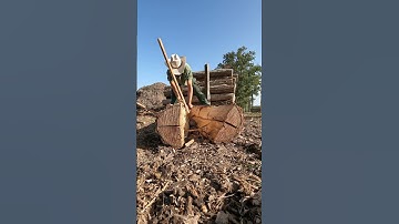 Splitting logs into fencing posts by hand...   #ranch #logsplitter #fencepost