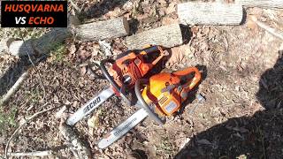 Husqvarna 435 vs Echo CS-400 - Detailed Review - Cutting Firewood - Which Is The Best 40cc Chainsaw