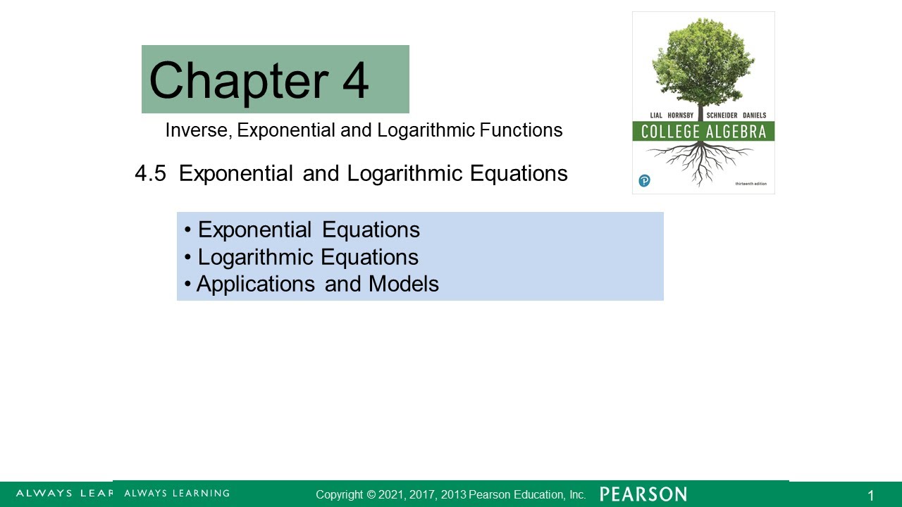 Lesson for 04 05 Exponential and Logarithmic Functions - YouTube