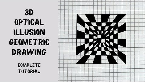Mind-Blowing 3D Geometric Art Tutorial // optical illusion on graph paper