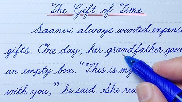 Cursive Writing Story | The Gift of Time | English Cursive Handwriting Practice with a Moral Story