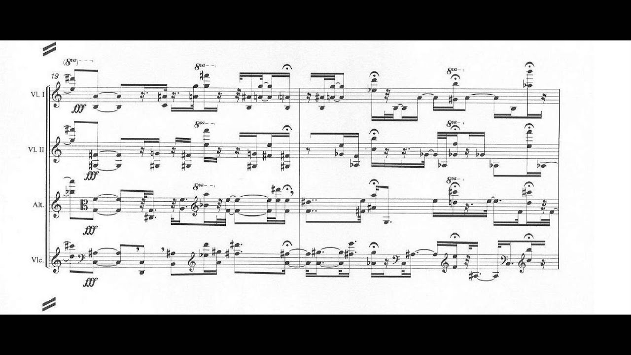 Iannis Xenakis - Ergma (w/score) (for string quartet) (1994) - YouTube