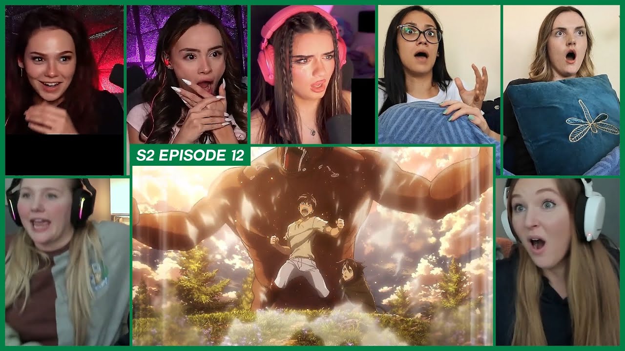 [GIRLS REACT] Eren uses the Coordinate | Attack on Titan Season 2 Ep 12 Girl Reaction Mashup