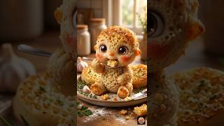 Cute cheesy bread baby enjoying a crispy bite 🧀✨ #shorts