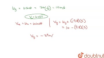 A particle is projected form ground with an initial velocity `20ms^-1` | Class 11 Physics | Doubtnut