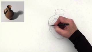 Drawing a ceramic pitcher - how to draw spherical objects (slow version)