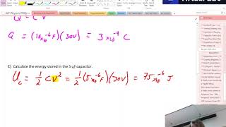 AP Physics 2 - Circuits with Capacitor Extra Example Ap Physics 2 Rc Circuit Practice Problem