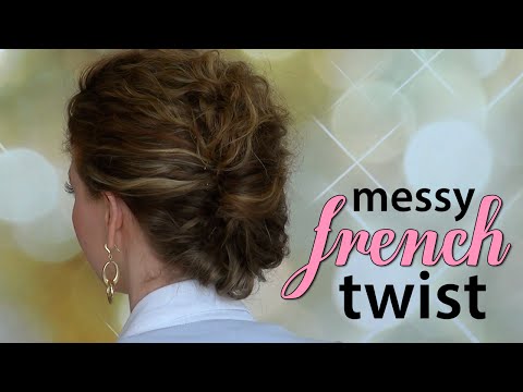 Quick, Easy, Messy French Twist for Curly Hair
