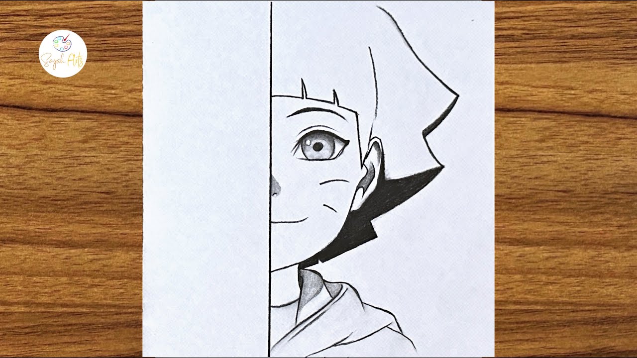 Как нарисовать Химавари Узумаки || Как рисовать аниме шаг за шагом || Легкий рисунок аниме