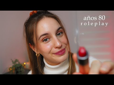 ASMR Tu amiga te Maquilla y te Peina - Años 80 Roleplay 💄 (con sonidos reales de maquillaje)